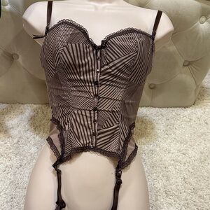 La vie en rose lingerie bustier corset taupe gray brown 34D molded wire cup